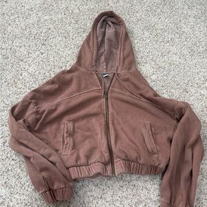 Old Navy Women's Cropped Brown Bomber Jacket